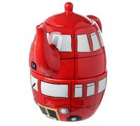 Puckator LON42 Lot de Tasse et Théière Design Bus Anglais Céramique Rouge/Blanc