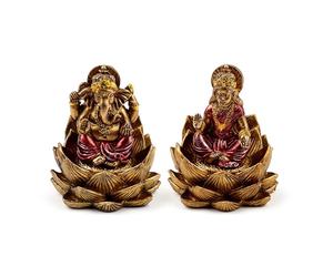 Puckator Lot de 2 Ganesh & Lakshmi dorés sur Lotus