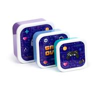 Puckator Lot de 3 boîtes de rangement pour aliments empilables M/L/XL - Game Over - Schiscetta Porte déjeuner