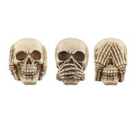 Puckator Lot de 3 Crânes de Décoration - Muet Sourd et Aveugle