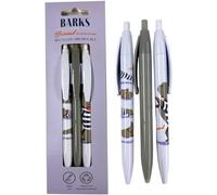 Puckator Lot de 3 Stylos en Plastique Recyclé RABS - Bertrand le Bouledogue Français - Barks
