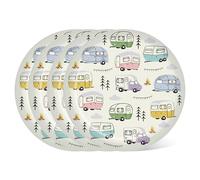 Puckator Lot de 4 assiettes de pique-nique en rPET - Camping - Wildwood