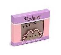 Puckator Lot de 4 dessous de verre Pusheen le chat – Liège / Bois / Ardoise – Déco table
