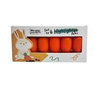 Puckator Lot de 6 surligneurs Inkredible Multicolore avec surmatelas en forme de carotte