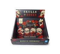 Puckator Lot de marque-pages magnétiques en forme de crânes et roses - Joli marque-page magnétique - Cadeaux de Père Noël secret pour marque-pages, marqueurs, onglets - Cadeau pour amoureux, femmes