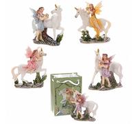 Puckator lotusandlime Fée des Fleurs et Licorne, résine, Mixte, fée, Hauteur 7 cm, Largeur 6 cm, Sac 9 x 6,5 x 4 cm.