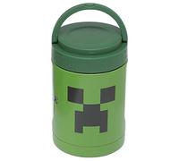 Puckator LPOT25A Minecraft Creeper Pot à déjeuner Isotherme réutilisable en Acier Inoxydable Chaud et Froid 500 ML, Unique