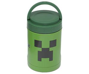 Puckator LPOT25A Minecraft Creeper Pot à déjeuner Isotherme réutilisable en Acier Inoxydable Chaud et Froid 500 ML, Unique
