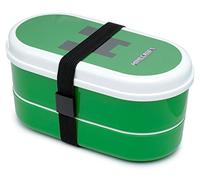 Puckator - Lunchboxen & Brotdosen - Küche & Lebensmittel - Minecraft Creeper Gestapelte Bento Box Lunchbox mit Gabel & Löffel