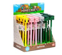 Puckator Minecraft Stylo de décoration (cochon/abeille/zombie/squelette) - Excellent cadeau pour les étudiants de la part des enseignants - Cadeaux de fin de trimestre pour les élèves - Stylo comme