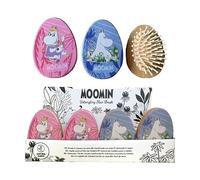 Puckator Moomin Brosse à cheveux en bambou en forme de Tammi - Soin des cheveux - Brosse démêlante pour enfants et femmes - Produits de coiffure ondulés et épais - Brosse hérisson