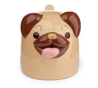 Puckator Mopps Pug Upside Down Ceramic Shaped Mug, Large