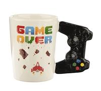Puckator Mug à anse décorée Game Over – Imprimé jeu vidéo pixellisé – Blanc