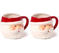 Puckator Mug en Céramique Tête de Père Noël (Lot de 2)