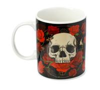 Puckator MUG400 Mug en porcelaine Motif crâne et roses