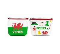 Puckator Pays de Galles Cymru Portefeuille en PVC - Portefeuille fin pour femme - Porte-monnaie pour homme - Porte-cartes avec fermeture éclair - Petit portefeuille pour espèces, multicolore, Moderne