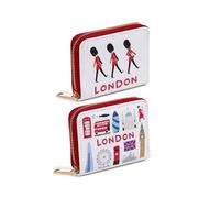 Puckator Petit portefeuille souvenir de Londres avec fermeture éclair sur le pourtour - Portefeuille fin pour femme - Porte-monnaie pour homme - Porte-cartes avec fermeture éclair - Petit portefeuille