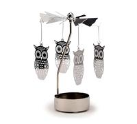 Puckator Photophore Rotatif en Forme de Chouette - Accessoires de Salon - Thème Hibou - Décoration de la Maison - Ornements - Bougeoir - Décoration de Table