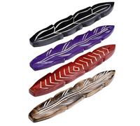 Puckator Porte Attrape-Cendre Bois de Manguier pour Bâtons d'Encens-Plume Sculptée inciensos, Multicolore, Unique