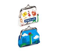 Puckator Portefeuille souvenir écossais Tic Tac - Portefeuille fin pour femme - Porte-monnaie pour homme - Porte-cartes avec fermeture éclair - Petit portefeuille pour espèces, multicolore, Moderne