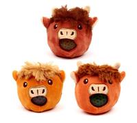 Puckator Queasy Squeezies Highland Coo Jouet en peluche Motif vache
