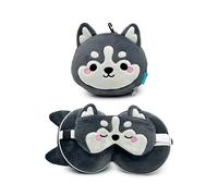 Puckator Relaxeazzz Luna Le Husky Coussin de Voyage 2 en 1