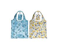 Puckator Sac de courses pliable et réutilisable Motif pâquerettes et bouton d'or - Sacs de courses pliables - Sac fourre-tout pliable - Sacs de courses pliables dans une pochette Sac de plage