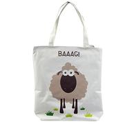 Puckator Sac en Coton à Fermeture et Doublure - Mouton CBAG50 Multicolore Taille Unique