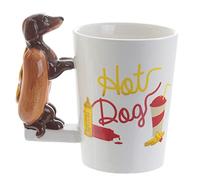 Puckator Sausage Dog in Bun HOT DOG Shaped Handled Fast Food Mug, Céramique Dolomie