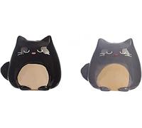 Puckator Sel et Poivre Set Chat Noir/Gris Céramique Multi, Hauteur 7 cm Largeur 5 cm