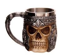 Puckator SK163 Chope Crâne Guerrier 10 x 15 x 11 cm, Beige/Gris/Noir