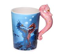 Puckator Mug SMUG07 Design hippocampe céramique bleu/rose avec anse, taille unique