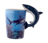 Puckator SMUG08 Mug avec Anse Design Requin Céramique Bleu/Gris