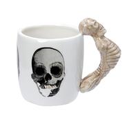 Puckator SMUG76 Mug avec Anse squelette Céramique Blanc/Beige/Gris 13 x 8,5 x 11 cm