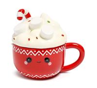 Puckator Tasse avec couvercle en céramique pour chocolat chaud Foodiemals - Accessoires amusants pour la maison - Cadeaux mignons pour petite amie - Grandes tasses pour hommes et femmes - Cadeau de