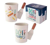 Puckator Tasse en céramique avec Manche en Forme de grattoir pour Peinture Multicolore Hauteur 11,5 cm Largeur 13,5 cm Profondeur 8,5 cm