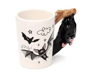 Puckator Tasse en céramique avec poignée en forme de chauve-souris - Accessoires amusants pour la maison - Cadeaux mignons pour petite-amie - Grandes tasses pour hommes et femmes - Cadeaux mignons