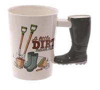 Puckator Tasse Mug Petit Déjeuner Manche en Forme de Botte de jardin, Céramique Dolomie