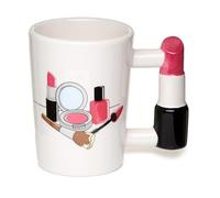 Puckator Tasse anse en forme de rouge à lèvres céramique 350 ml, 11 cm, mélangée