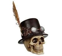 Puckator Tête de mort Steampunk avec chapeau haut-de-forme et plumes