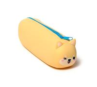 Puckator Trousse à Crayons en Silicone pour Chien Shiba Inu - Animaux Doux, Multicolore, Étui en Silicone avec Ouverture zippée
