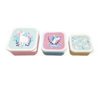 Puckator Unicorn Magic Lot de 3 boîtes à déjeuner S/M/L - Boîte à déjeuner avec plusieurs compartiments - Petits récipients alimentaires - Boîte à déjeuner pour adultes et enfants - Boîte à déjeuner