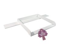 Puckdaddy Levi Table à langer 160 x 80 x 10 cm, en bois MDF, blanc, table à langer, de qualité supérieure, compatible avec les commodes Hemnes, matériel de montage pour fixation murale, épaisseur du