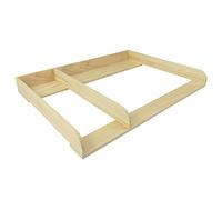 PuckDaddy Plan à Langer Pelle - 108x80x10 cm, Plan à Langer en Bois Naturel, Plan à Langer avec cloison Compatible avec Les commodes IKEA Hemnes, matériel de Montage pour Fixation Murale Inclus