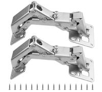 PUCSIQ Charniere porte placard, Lot de 2 charniere porte cuisine - Angle d'ouverture de 170° - charniere invisible - En acier - Avec 16 vis - Pour armoire de cuisine, armoire