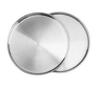 PUCSIQ Lot de 2 plaques à pizza 30 cm - En acier inoxydable - Rond - Pour les pique-niques et la cuisson au four - Sain et durable - Facile à nettoyer - Passe au lave-vaisselle