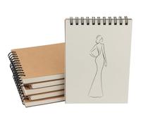 PUCSIQ Lot de 6 carnets de croquis A6 - Papier à dessin - Format portrait - Format A6 - Spirale - 160 g/m² - Papier kraft vierge - Pour notes, dessins - 30 feuilles/60 pages