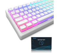 Pudding Keycaps, 165 PBT Touches Ensemble de Keycap Personnalis?, Profil OEM Keycaps ANSI US Layout, compatibilit? Universelle pour Les claviers ? 100%, 75%, 65%, 60% - Blanc