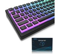 Pudding Keycaps, 165 PBT Touches Ensemble de Keycap Personnalisé, Profil OEM Keycaps ANSI US Layout, compatibilité Universelle pour Claviers à 100%, 75%, 65%, 60% Noir¿ISO Non Inclus¿