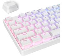 Pudding keycaps Blanc,Touches Pudding PBT Double Shot avec Couche translucide,117 Touches de Profil XDApour Disposition ISO&ANSI 61/68/84/87/104 Touchespour Clavier m?canique(White Pudding)
